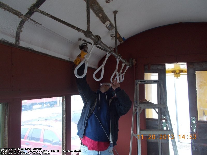 Dave Cook again wire wheeling.   This time the standee grab handles 