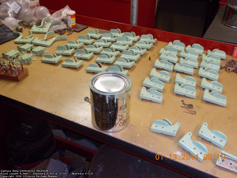 Right and left 2612 window lifts  primed and painted by Roger in his Park Ridge basement/workshop.  