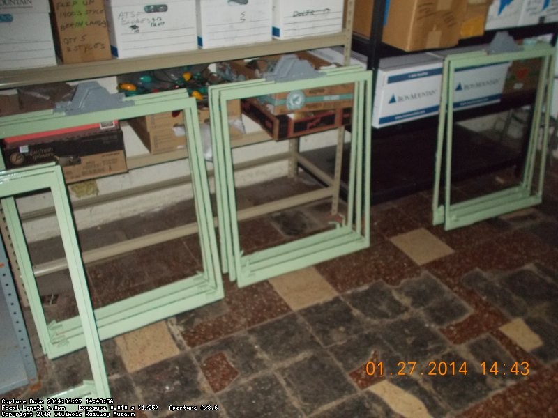 Part of the 18 frames waiting for the arrival of the glass panes.