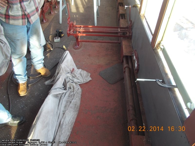 Setting of new panels with  seat frame in background 2-22-14  That's Garys feet in picture  DSCN0734
