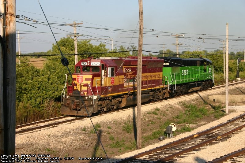 WC 7525 and BN 5383 doing load tests on the main