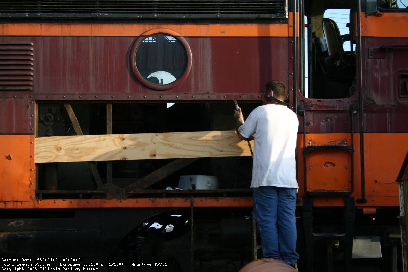 MILW 118-C gets last minute body work before Diesel Days