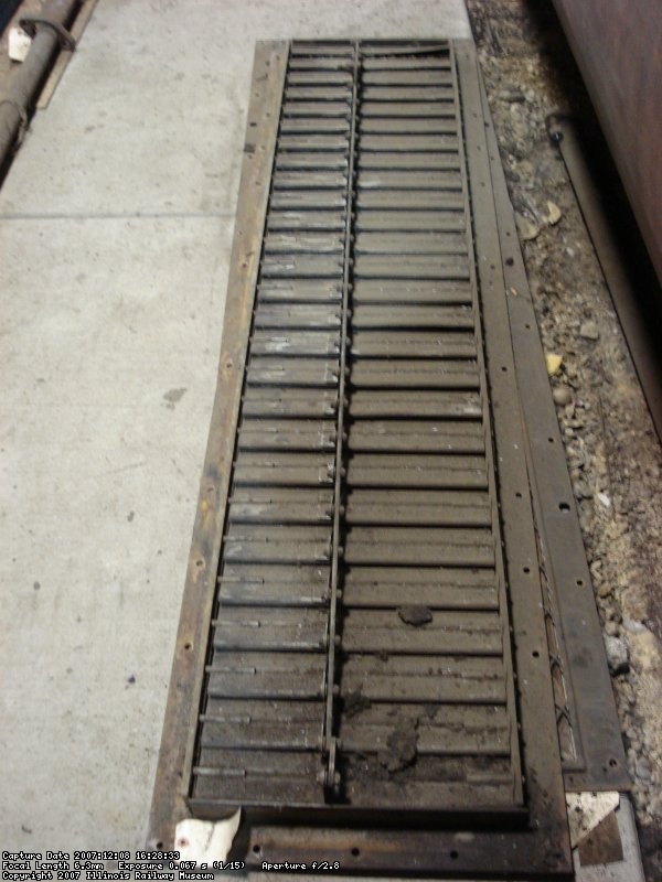 One of the four radiator shutters waiting to be needle chipped