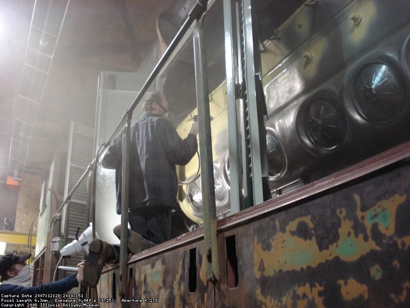Jamie priming fireman's side of prime mover