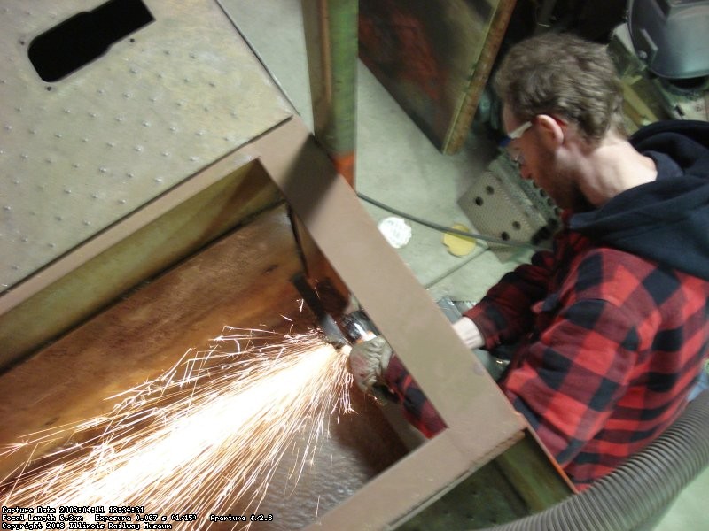 Jamie cuts out rusted steel for replacement, 04-12-08