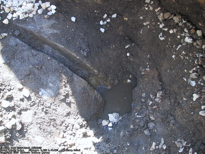 A view showing the exposed area of the 60 inch diameter culvert.