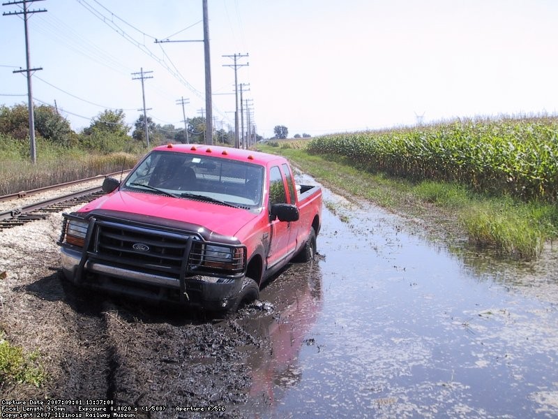 The drive back in got a little deep after lunch, luckily the 1200HP tow truck was right next to us to pull back a little bit and take a faster run to get through it.