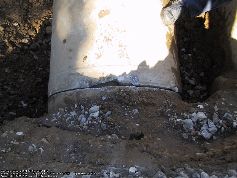 A view after removal, cleanout, and resetting into place.