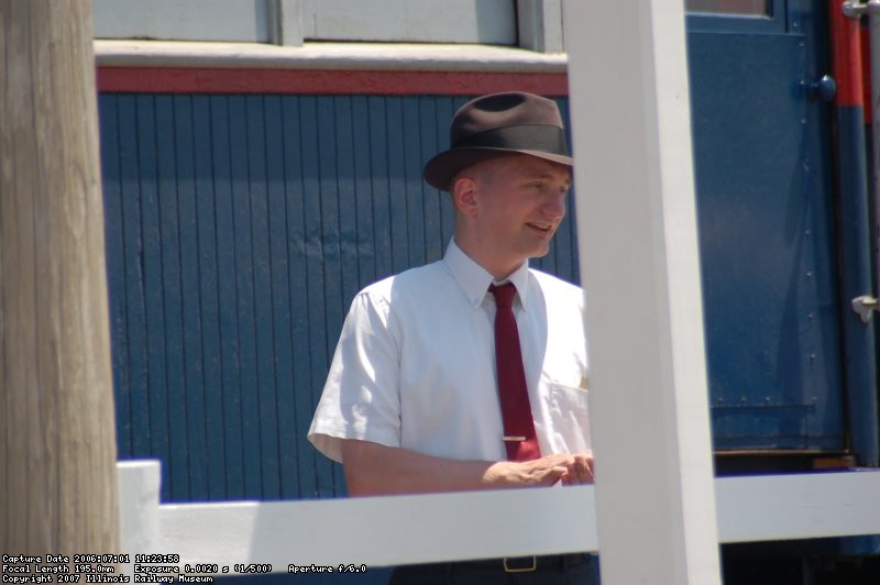 Passenger in period clothes