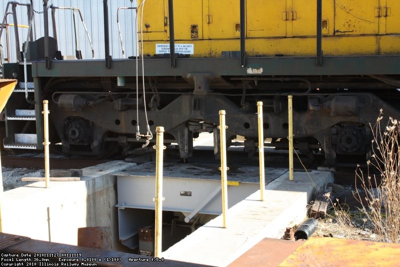 The #5 axle is lined up over the drop table.