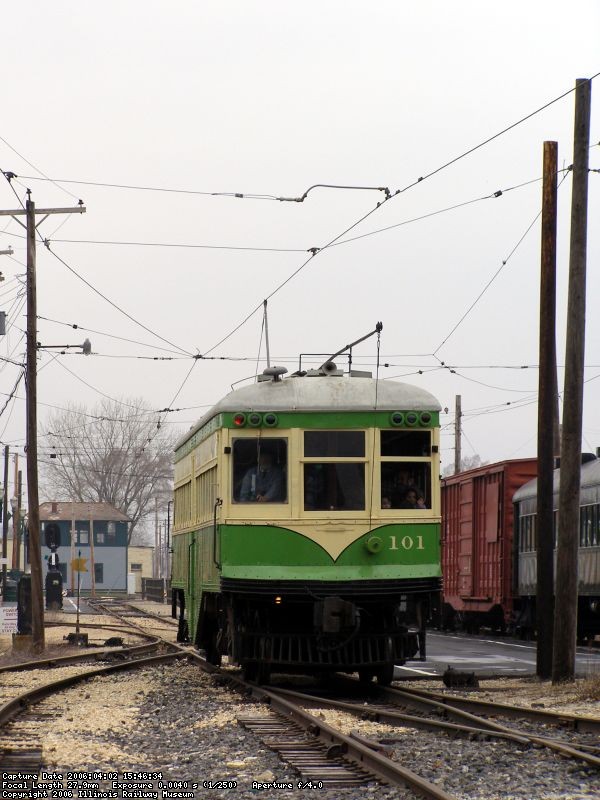 Illinois Terminal 101 departs on this gray and gloomy day