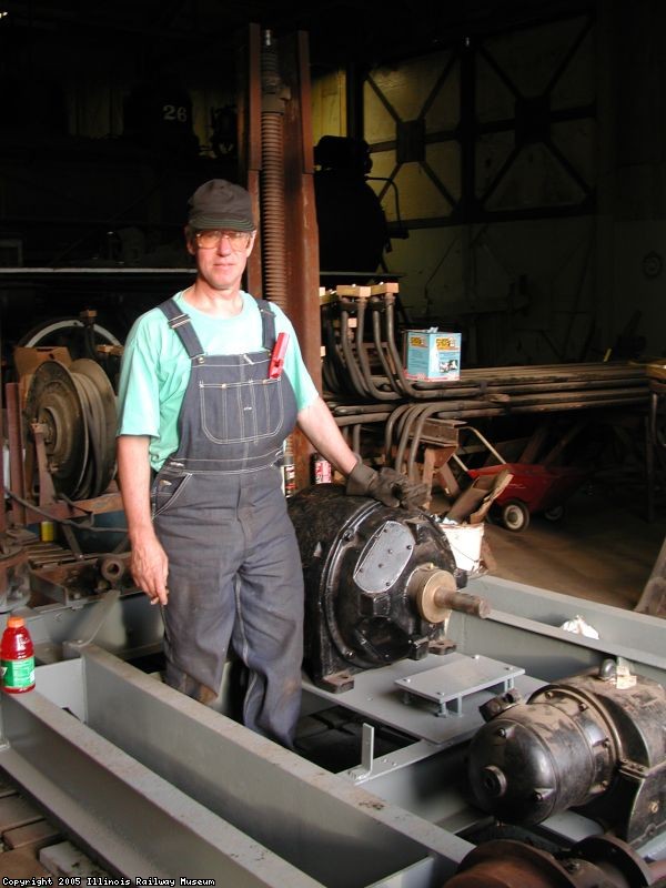 Frank Dusek working on drop pit, June 2000