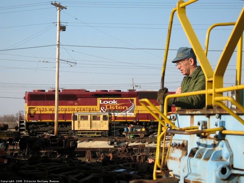 Jim W. switches yard 5 while WC 7525 sits in yard 2