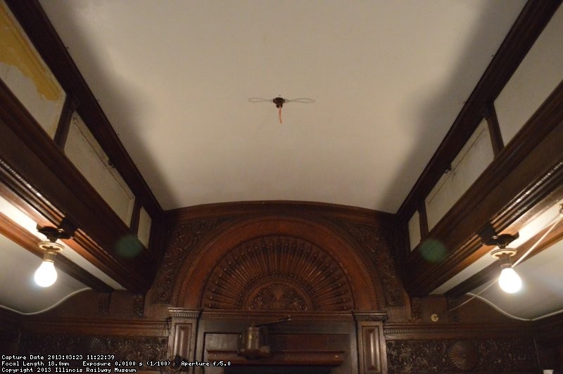 Observation end of the Ely ceiling showing progress