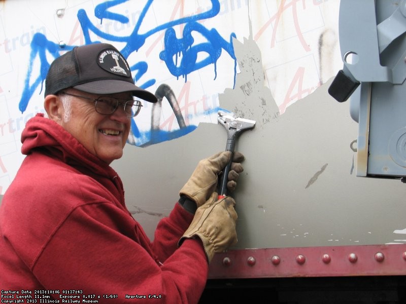 Wayne Baksic happily peeling