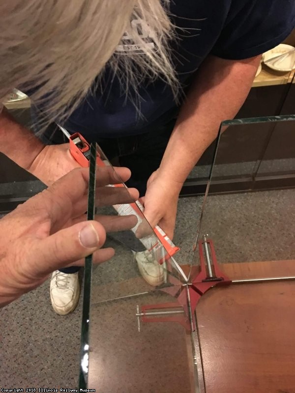 Display case under construction in Display Car, courtesy of Mashell Gellman