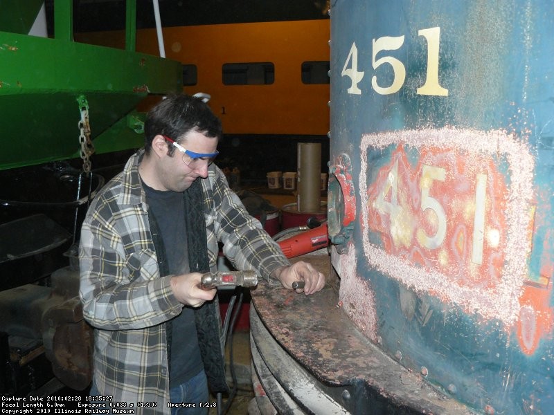 Charlie doing some rust removal.