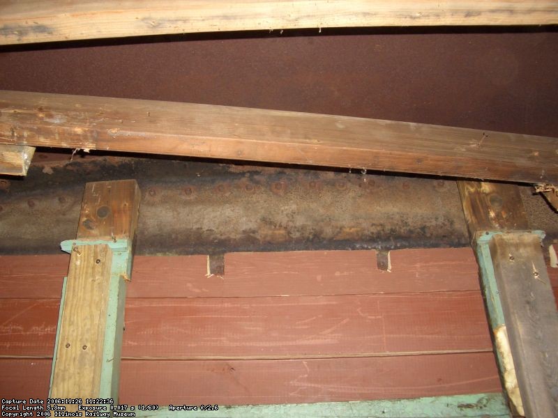 12.20.06 - THE CEILING NAILER SUPPORTS HAVE BEEN MOVED TO ALLOW FOR REPLACEMNT OF THE ROTTED VERTICAL DOOR SUPPORTS.