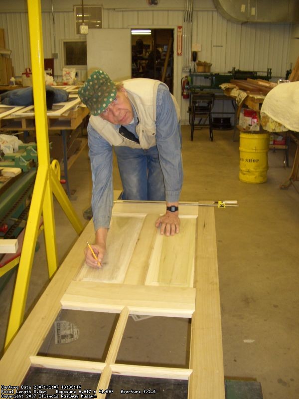 01.07.07 - BOB KUTELLA HAS JUST FINSIHED THE FINAL FITTING ON THE RAISED PANEL INSERTS FOR THE NEW DOORS.