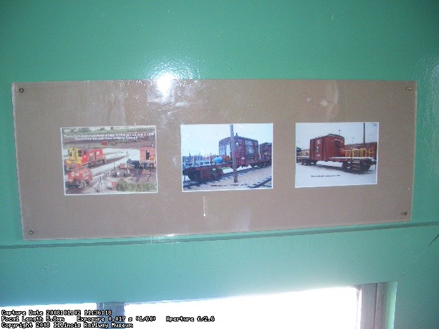 01.02.08 - THREE PHOTOS WERE PLACED UNDERNEATH THE PLEXIGLASS, (WE DO NOT KNOW WHAT IT WAS USED FOR), WHICH WAS MOUNTED ON THE WALL OF THE CAR WHEN RESTORATION STARTED.  THE FIRST SHOWS THE CAR IN SERVICE IN 1978, THE SECOND WAS WHEN WE STARTED IN SEPTEMBER 2006 AND THE LAST IS IN DECEMBER 2008.