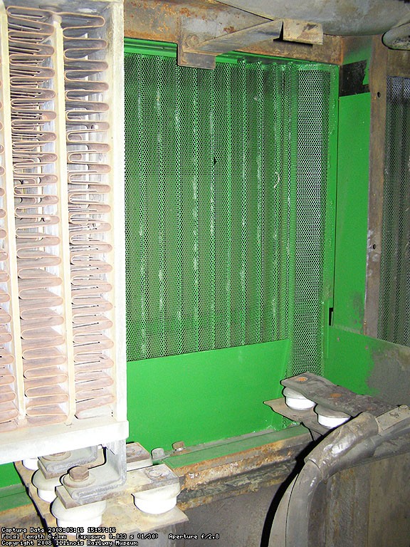 This is inside the air compressor room where the dynamic brake grids are located. The bad ones have been removed in this picture.