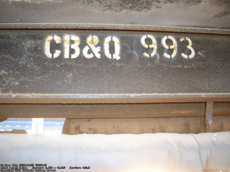 11.22.09 - CB&Q 993 IS THE NUMBER STENCILED ON THE UNDERFRAME OF THE CAR.