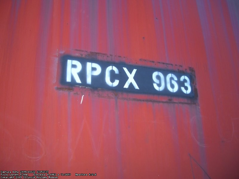 11.22.09 - RPCX-963 WAS ASIGNED TO THE CAR TO MOVE IT THROUGH INTERCHANGE TO THE IRM.