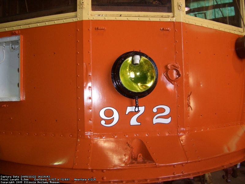 11.22.09 - THE CAR NUMBERS HAVE BEEN APPLIED TO THE ENDS OF THE MILWAUKEE 972 STREETCAR.