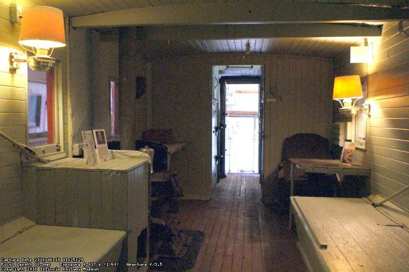 View inside the caboose. Photo by Buzz Morisette.