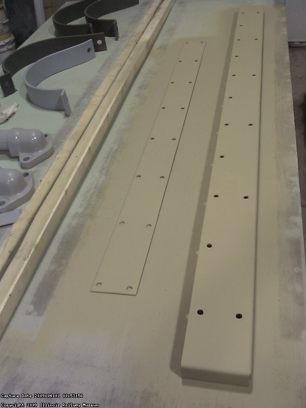 A couple hatch seam covers were primed.