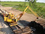 Unloading ties at Johnson siding.