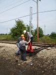 Track forces install the mail crane on the main.