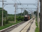 CB&Q 9255 rolls westbound through Johnson siding