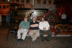 Jeff and Dave with Jasper in front of the Grant locomotive