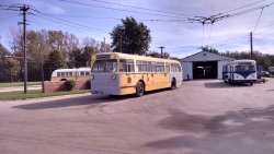 Seattle Twin 633, Dayton Pullman 435 and Des Moines Brill 239 sit in front of the Andersen Garage during switching (10/10/2015).