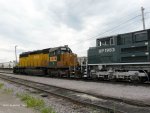 UP 3028 / CNW 6847 sits in good company with the Western Pacific Heritage Unit the day before it's arrival in Union