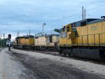 CNW 8701 on display from the Union Pacific looks towards two former mates of CNW 6847 and 4160