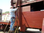 5.16.07 - KIRK WARNER DRILLS HOLES TO BOLT ON THE NEW SIDING.