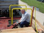 08.12.07 - KIRK WARNER IS CUTTING OFF THE OLD BOLTS PRIOR TO APPLYING THE NEW DECK BOARDS.  ALL OF THE DECK BOARDS ON THE A END WERE CUT TO LENGTH BY KIRK WARNER AND MARK ST. GERMAIN.