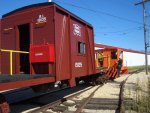 09.12.07 - HENRY VINCENT, ENGINEER, AND WES LLOYD, SWITCHMAN, USE THE JOY 2 ENGINE TO PULL THE CABOOSE TO WHERE THE COM ED 4 ELECTRIC ENGINE COULD TAKE OVER PULLING THE CABOOSE FOR TESTING OF ITS BRAKES AND JOURNAL BOXES ON THE MAIN LINE, AFTER ALL JOURNAL BOXES WERE REPACKED.  TRAIN AIR WAS REQUIRED FOR THIS AND THE JOY 5 DOES NOT HAVE IT.