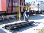 109.15.07 - JOHN FAULHABER STAINS THE REMAINING DECK BOARDS WHICH HAVE TO BE APPLIED.