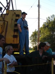 Volunteers stand ready to assist in the drop 