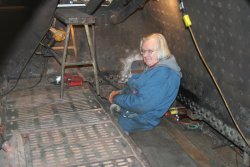 Mike preparing the mud ring for welding