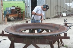 Paul works on the smokebox front