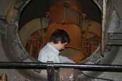 Phil at work in the smokebox