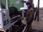 Mark welding on the pintle hitch for the new hirail truck.. #85