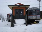 Rapid transit equipment on a cold January day