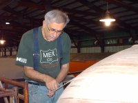 Jeff shaving the slats to fit