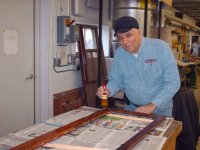 Ray Schmid Working on an Upper Sash Frame