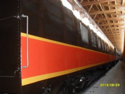 Monticello rr museum.. Car inside new storage barn